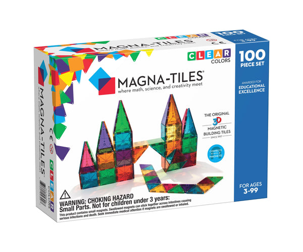 Magna-Tiles® Clear Colors 100 Piece Set - The Crib