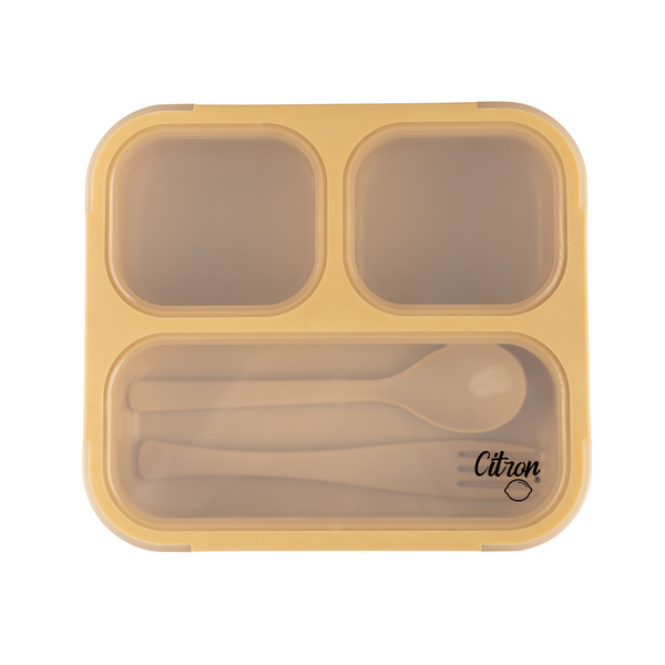 2022 Lunch Box with Fork and Spoon - Yellow