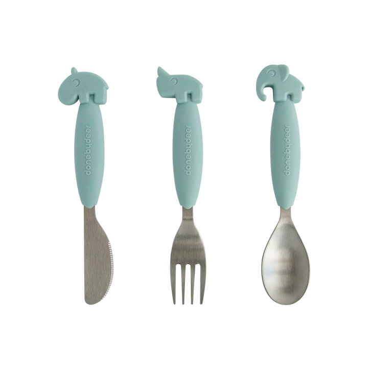 YummyPlus, Easy Grip Cutlery Set - Blue - The Crib