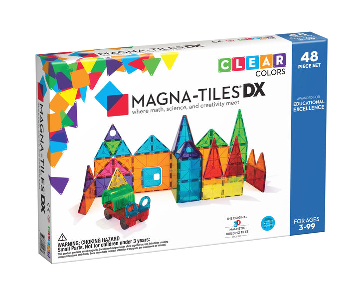 Magna-Tiles® Clear Colors 48 Piece Deluxe Set - The Crib