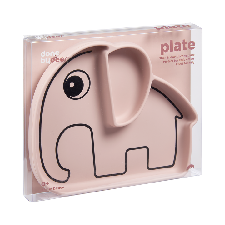 Silicone Stick & Stay Plate, Elphee - Grey - The Crib
