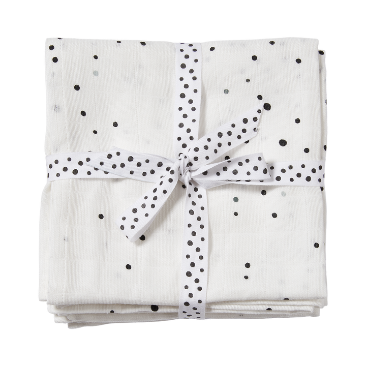 Burp cloth, Dreamy dots (2 pack) - White - The Crib