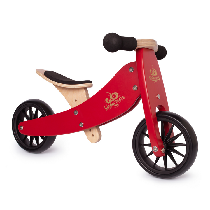 Kinderfeets 2-in-1 Tiny Tot Tricycle & Balance Bike Cherry Red