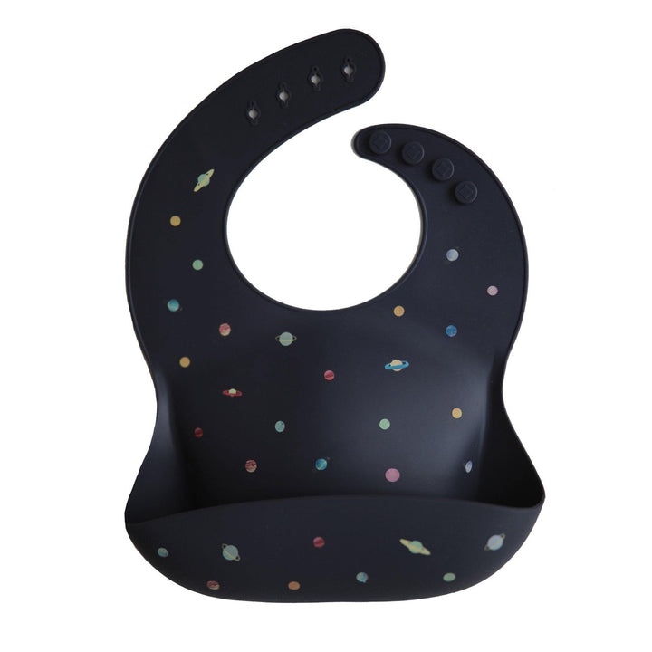 Silicone Baby Bib, Printed Colors - Black Numbers - The Crib