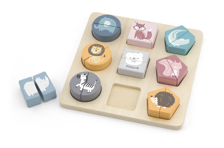 Shape Block Puzzle - Wild Animals - The Crib