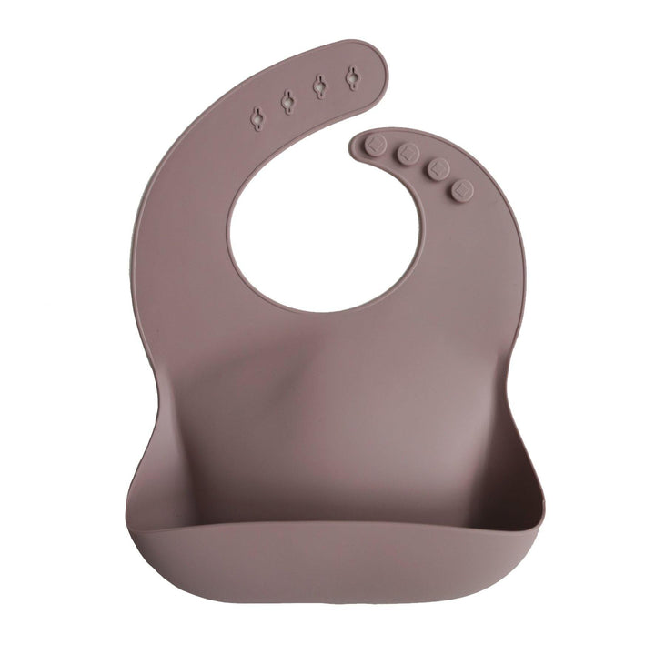 Silicone Baby Bib, Solid Colors - Dusty Rose - The Crib