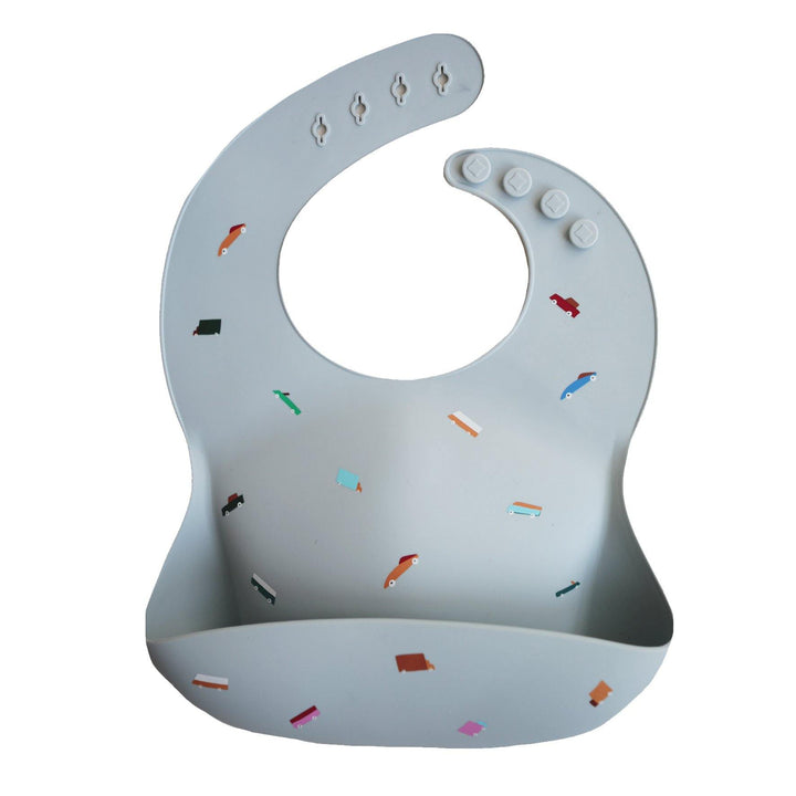 Silicone Baby Bib, Printed Colors - Black Numbers - The Crib