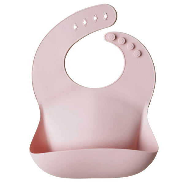 Silicone Baby Bib, Solid Colors - Blush - The Crib