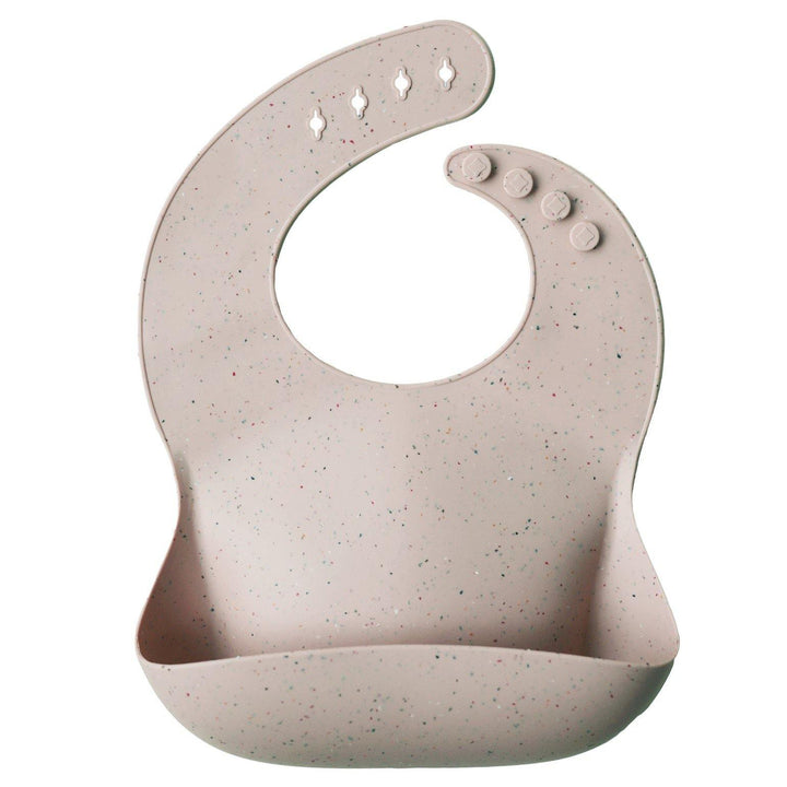 Silicone Baby Bib, Printed Colors - Brown Safari - The Crib