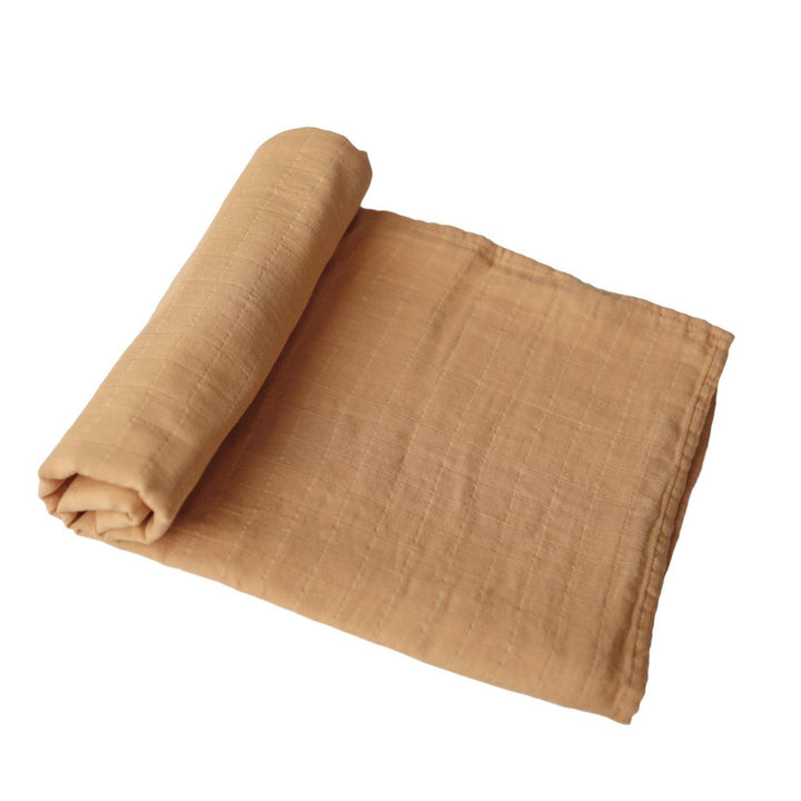 Swaddle Blanket Organic Cotton - Fall Yellow - The Crib