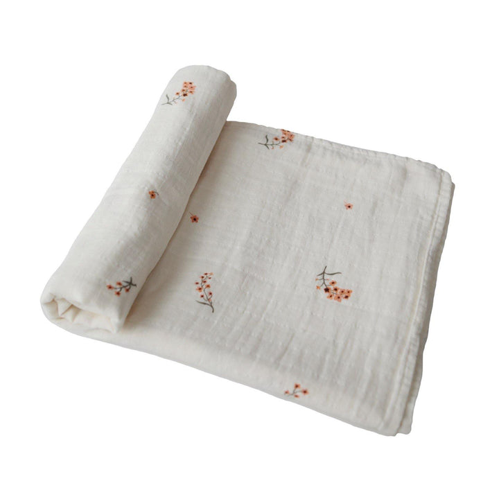 Swaddle Blanket Organic Cotton - Flowers - The Crib