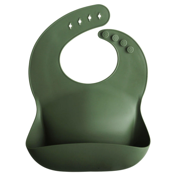 Silicone Baby Bib, Solid Colors - Forest Green - The Crib