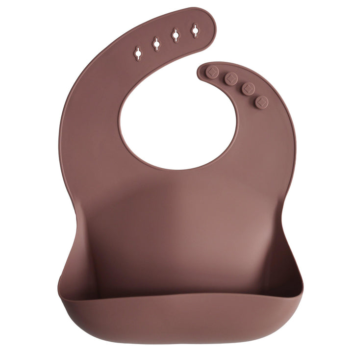 Silicone Baby Bib, Solid Colors - Warm Taupe - The Crib