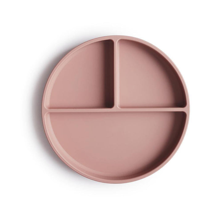 mushie silicone divided plate blush