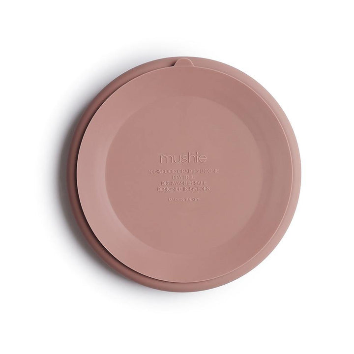 mushie silicone divided plate blush