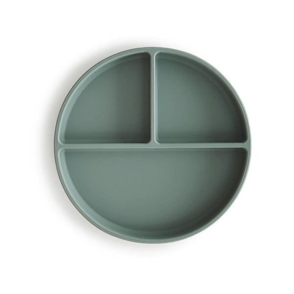 Silicone Divided Plate - Cambridge Blue - The Crib