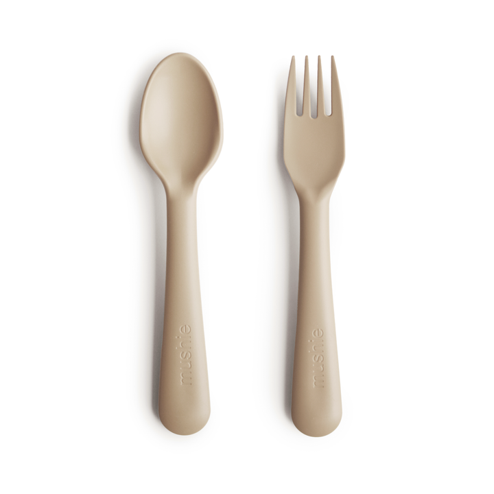 mushie fork and spoon vanilla