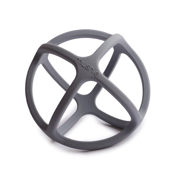mushie teether ball dove gray