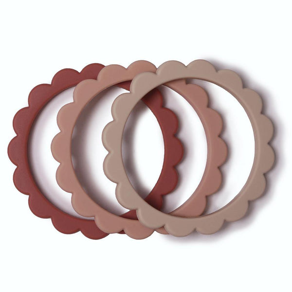 mushie flower bracelet 3 pack blush rose shifting sand