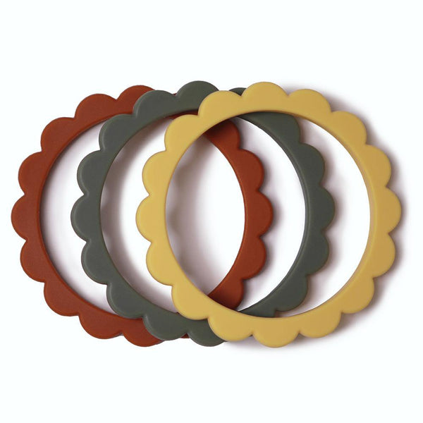 mushie flower bracelet 3 pack clay dried thyme sunshine