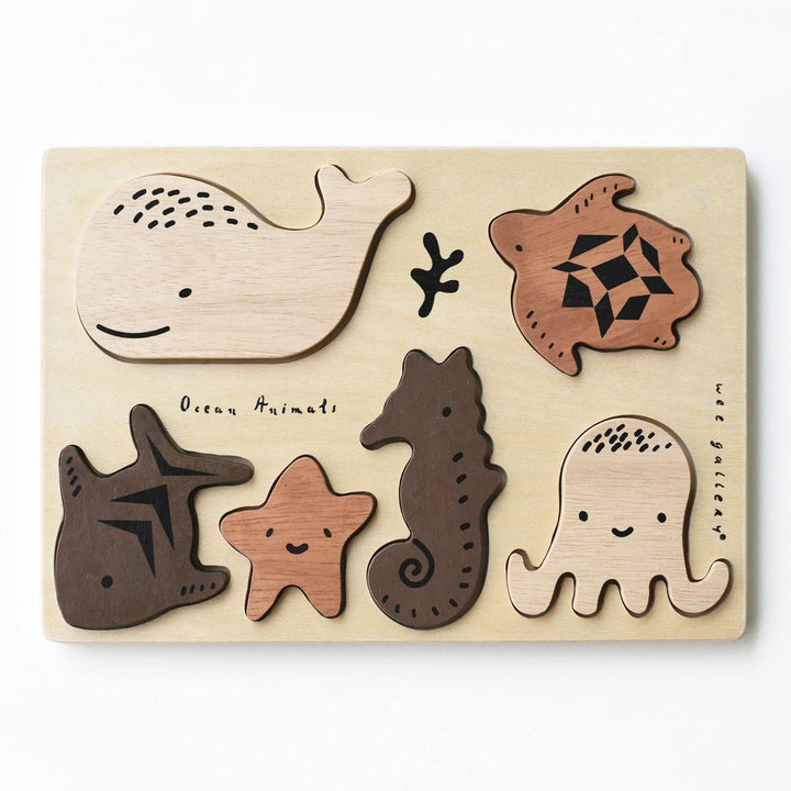 wee gallery Wooden Tray Puzzle - Ocean Animals