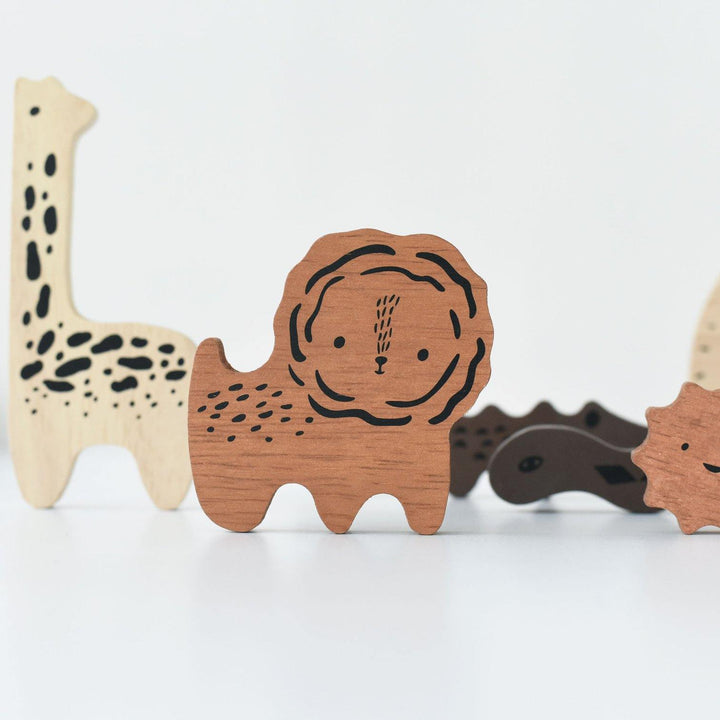 wee gallery Wooden Tray Puzzle - Safari Animals