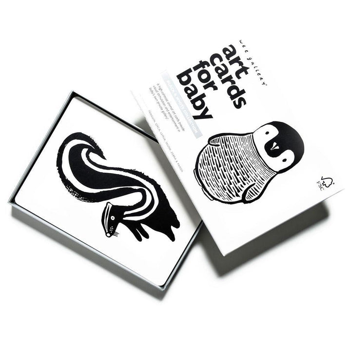 Wee Gallery Art Cards for Baby Black and White contrast Animals