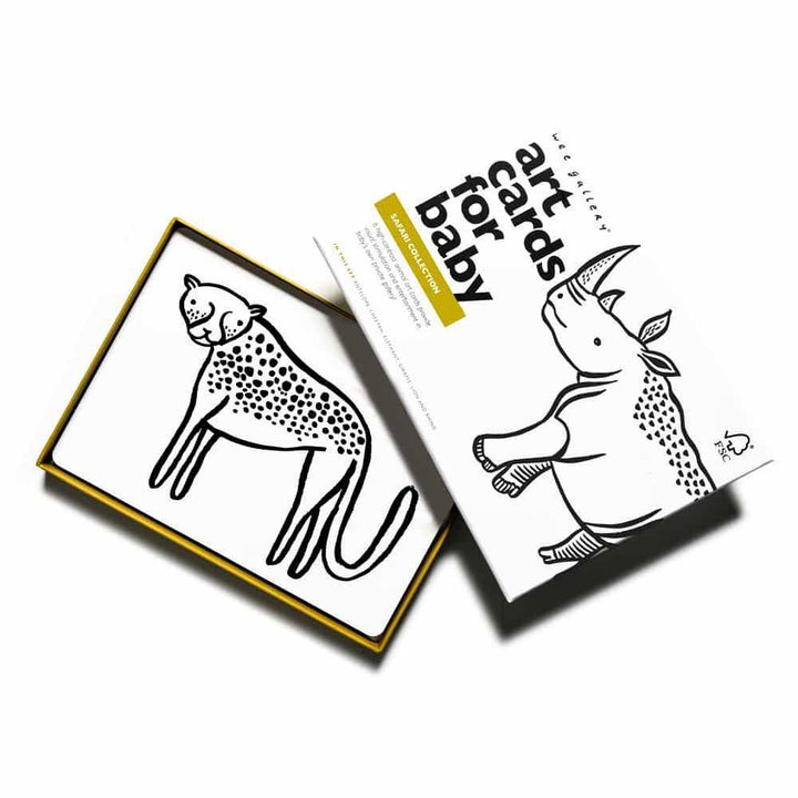 Wee Gallery Art Cards for Baby Safari Animals