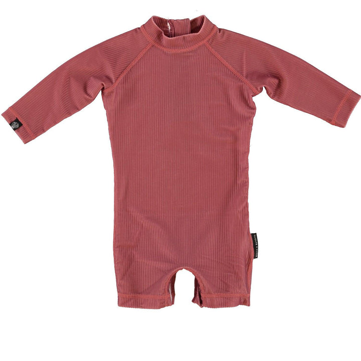 Garnet Ribbed Long Sleeve Baby Swimsuit - The Crib
