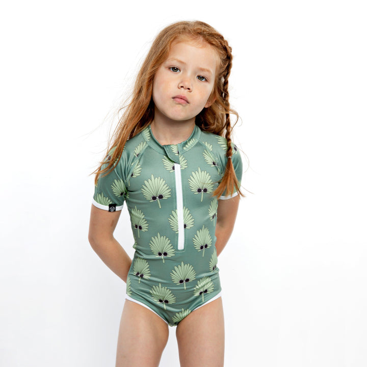 Let it Leaf Short Sleeve Swimsuit - The Crib