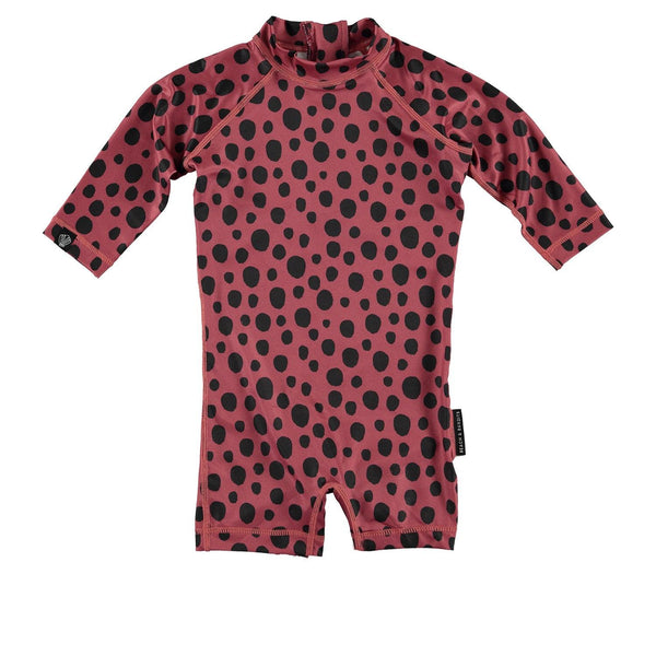 Red Velvet Long Sleeve Baby Swimsuit - The Crib