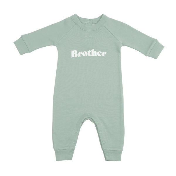 All in One 'Brother' Sleepsuit - Sage