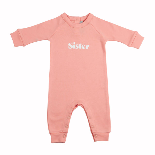 All in One 'Sister' Sleepsuit - Rose