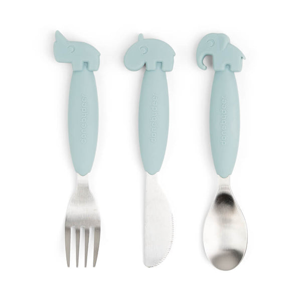 Easy-Grip Cutlery Set Deer Friends - Blue