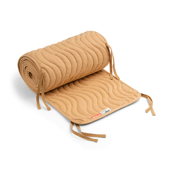 Quilted Bed Bumper With Strings - Waves Mustard