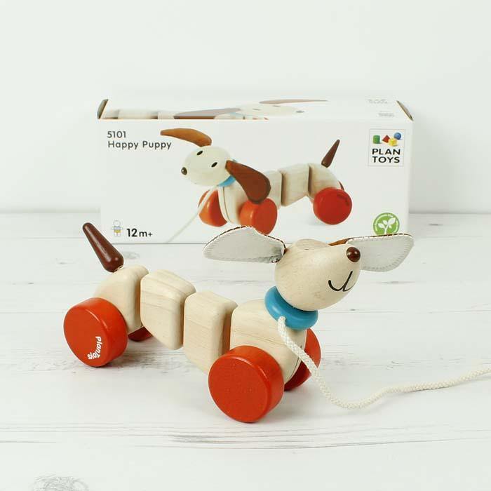 Wooden Pull Along Happy Puppy - The Crib