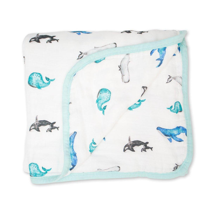 Bamboo Crib Quilt - Whales - The Crib