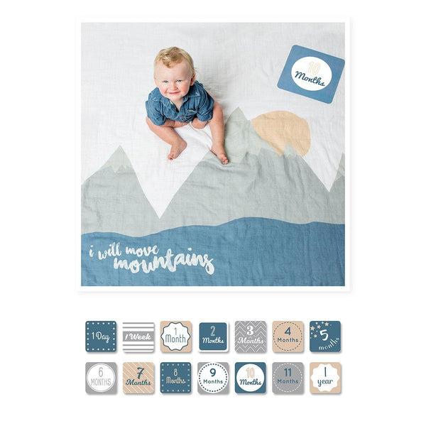 Baby's First Year Blanket & Cards Set - I Will Move Mountains - The Crib