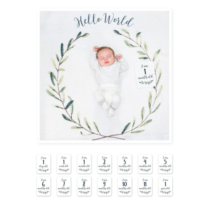 Baby's First Year Blanket & Cards Set - Greatest Adventure - The Crib