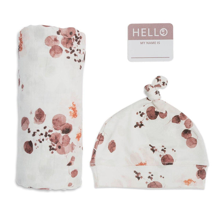 Hello World Set (Bamboo Hat + Swaddle Blanket) - Pink - The Crib