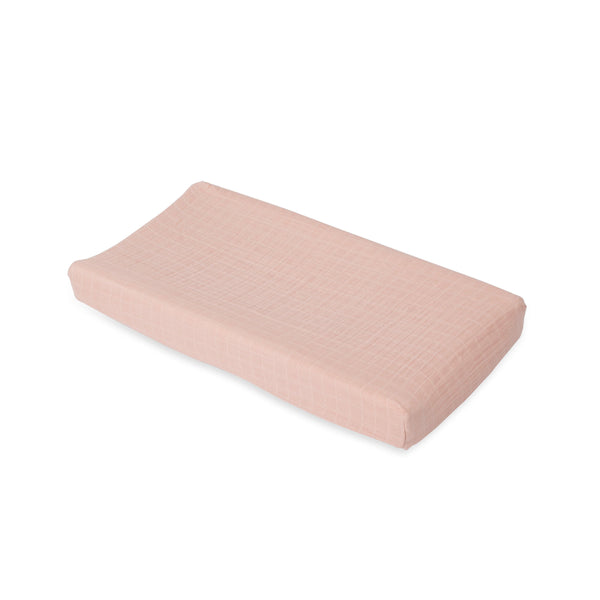 Cotton Muslin Changing Pad Cover - Rose Petal - The Crib
