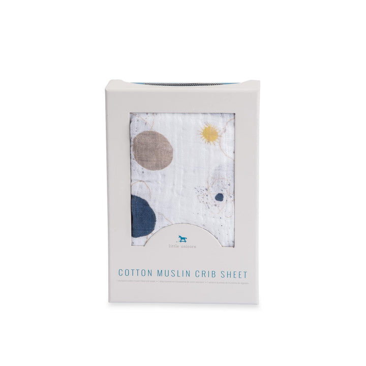 Cotton Muslin Crib Sheet (Printed) - Planetary - The Crib