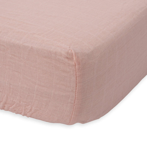 Cotton Muslin Crib Sheet (Solid) - Rose Petal - The Crib