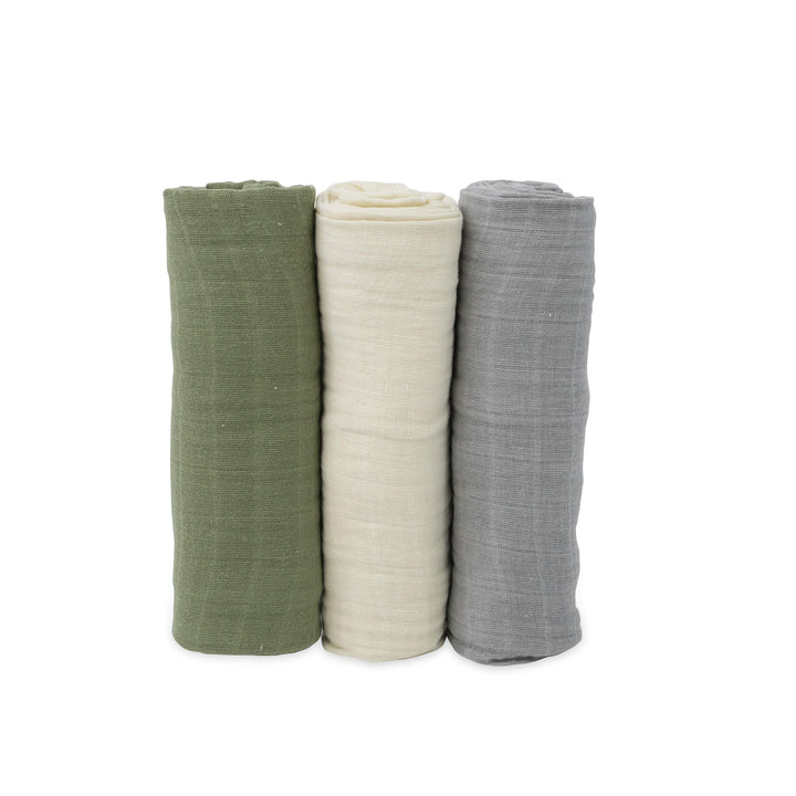 Cotton Muslin Swaddle Set (3 Pack) - Fern - The Crib