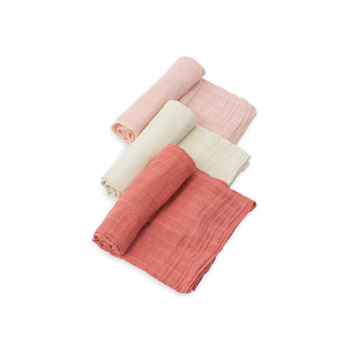 Cotton Muslin Swaddle Set (3 Pack) - Rose Petal - The Crib