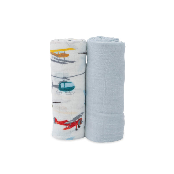 Little Unicorn Deluxe Muslin Swaddle Set 2 Pack Airshow