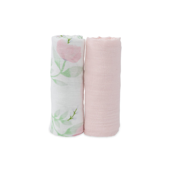 Little Unicorn Deluxe Muslin Swaddle Set 2 Pack Blush Peony