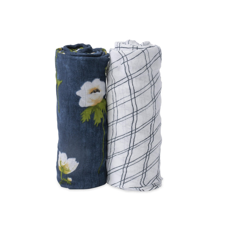 Little Unicorn Deluxe Muslin Swaddle Set 2 Pack White Anemone