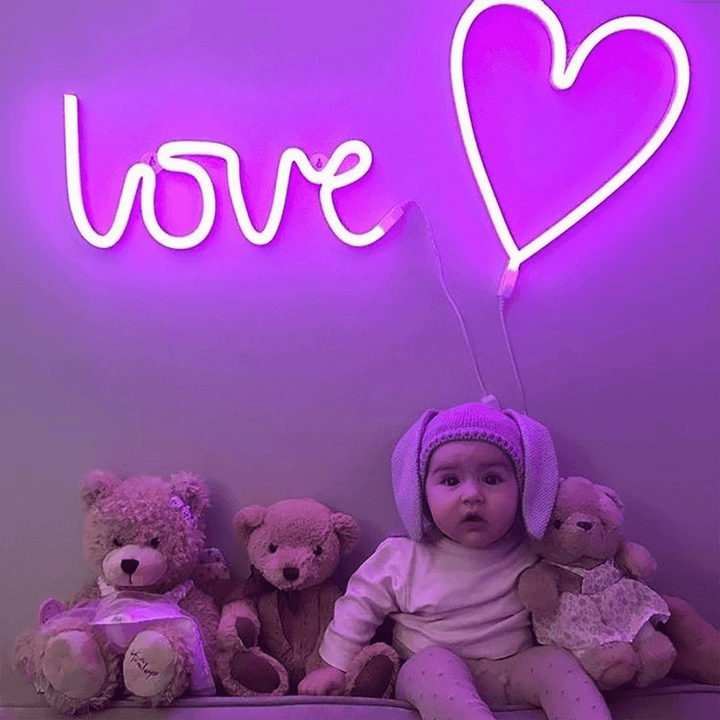 Neon Light - Pink Heart - The Crib