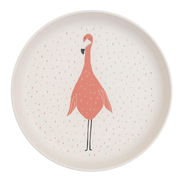 trixie kids plate mrs. flamingo